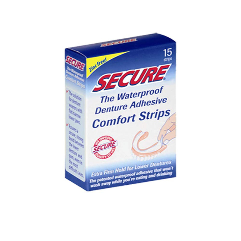 4 x FITTYDENT Secure Denture Adhesive Strips 15's - 4 Pack Very Lower Price - BeesActive Australia