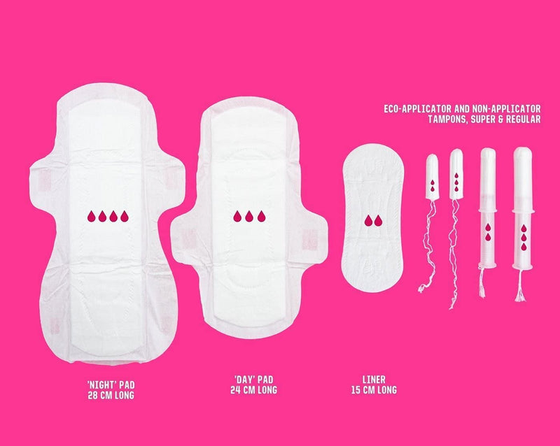 FLO Organic Bamboo Sanitary Period Pads with Wings - 100 percent Organic, Soft, Silky, Ultra-Absorbent & Biodegradable Period Pads - Ultra-Thin - Combo Pack 10 Day & 5 Night Pads 15 count (Pack of 1) Night & Day - BeesActive Australia