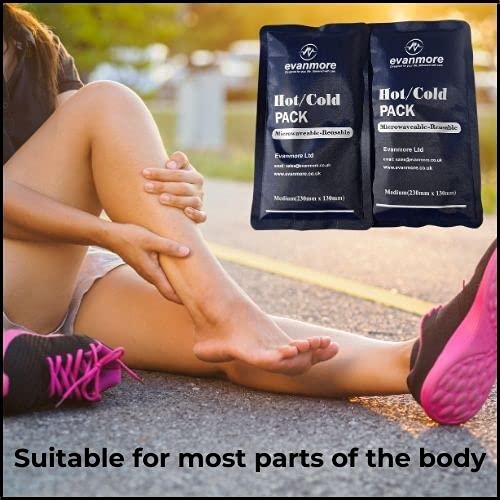 2 x Evanmore Reusable Hot Cold Gel Pack Packs Large, Luxury - Easy to use - Flexible - Long Lasting - Knee, Shoulder wrap - 13 x 23cm - BeesActive Australia