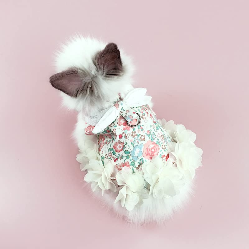 Bunny Harness and Leash,Adjustable Soft Guinea Pig Clothes Pet Rabbit Ferret Harness Costumes for Small Animals Dress Floral - BeesActive Australia