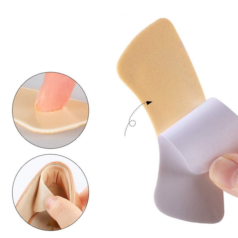 6 Pairs Soft Comfortable Heel Liners Self Adhesive Shoe Insoles Stickers Foot Care Protector (Beige) Beige - BeesActive Australia