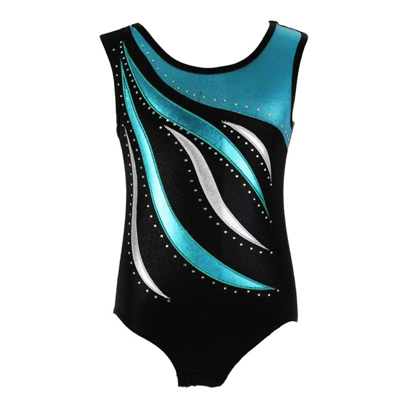 [AUSTRALIA] - Holyangtech Gymnastics Leotards Girls Gyms Athletic Leotard Sleeveless Ballet Dance Wear Sleeveless Blue 2XL 12 (11-12 Years) 