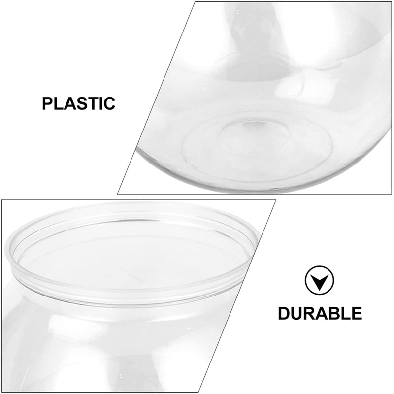 Balacoo Plastic Fish Tank Transparent Small Aquarium Fish Plant Tanks Aquariums Vase Pot Household Goldfish Tank Round Fish Bowl Aquarium Tank - BeesActive Australia