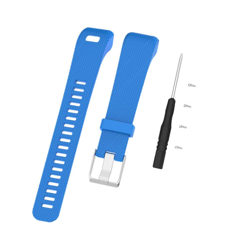 HUABAO Watch Strap Compatible with Garmin vivosmart HR+/ Approach X10/X40,Adjustable Silicone Sports Strap Replacement Band for Garmin vivosmart HR+/Approach X10/X40 Smart Watch Black&Blue - BeesActive Australia