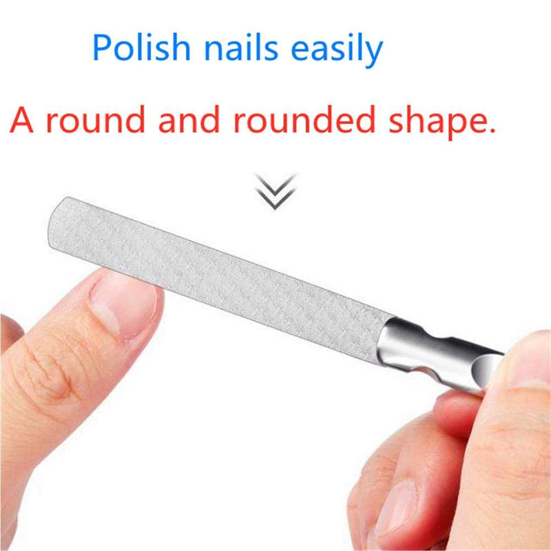 Stainless steel strip nail file, with non-slip handle and storage box, easy to store, double-sided metal nail file, can be washed with water, can be used by men and women - BeesActive Australia