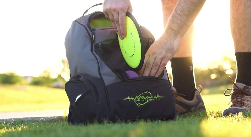 MVP Disc Sports Backpack Shuttle Disc Golf Backpack Bag Gray/Lime - BeesActive Australia