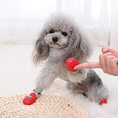 AblePet Dog Boots Waterproof Shoes Breathable Socks, with Anti-Slip Sole and Adjustable Magic Tape All Weather Protect Paws Only Fit for Small Dog(4Pcs) XS Red - BeesActive Australia