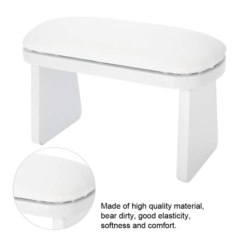 Nail Arm Rest,Manicure Hand Rest Cushion Arm Wrist Holder Mat,Faux Leather Manicure Nail Art Accessories Tool for home/Nail Solon(White) White - BeesActive Australia