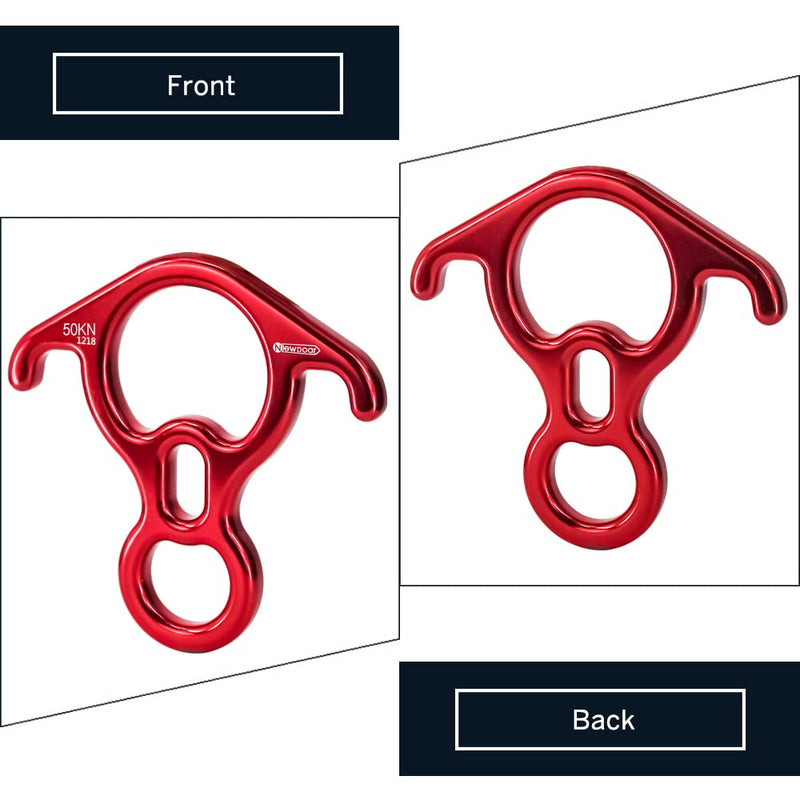 NewDoar 50KN 11000 LBF Rescue Figure,8 Descender Large Bent-Ear Belaying and Rappelling Gear Belay Device for Rock Climbing, Aerial Dance,Ziplining and Peak Rescue 7075 Aluminum Alloy red - BeesActive Australia
