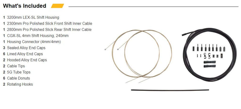 Jagwire - Universal 2X Pro Shift Kit |for Road, MTN, and Gravel Bike | SRAM and Shimano Shifter Compatible, Polished Stainless Cables, 10 Color Options Black - BeesActive Australia
