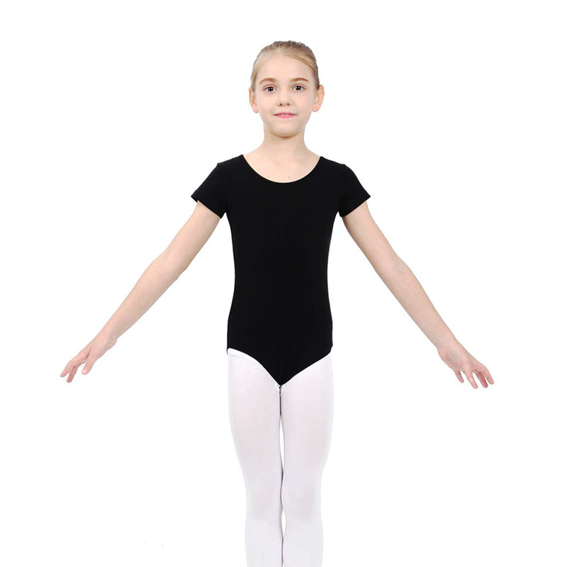 Ballet Leotard for Girls, Basic Dance Ballet Leotards Short Sleeve, Crisscross Straps Back Dance Tops for Girls/Toddlers Black 2-4 Years - BeesActive Australia