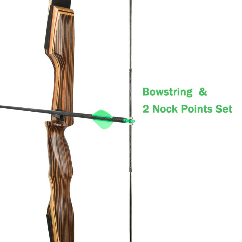Deerseeker Dacron Bow String Set with 2 Nock Points 12/14/16 Strands 48-70 inches for Traditional Longbow Recurve Bow Replacement Bowstring AMO 48"(actual length 44") 12 Strands - BeesActive Australia