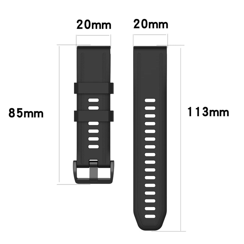 MOTONG for Garmin Fenix 7S Replacement Band with Quick Fit - Silicone Replacement Wrist Band Strap For Garmin Fenix 7S 6S Pro/ 6S/ 5S/5S Plus / Instinct 2s Black - BeesActive Australia