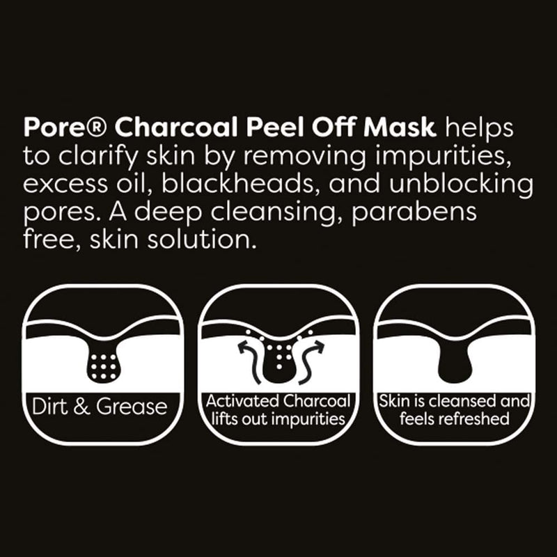 PORE Peel off Face Mask - Activated Bamboo Charcoal, Unisex, Blackhead Removal, Deep Cleansing Skin Care (80ml tube) - BeesActive Australia