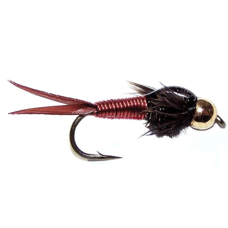 The Fly Fishing Place Bead Head Red Copper John Nymph Fly Fishing Flies - Set of 6 Flies Hook Size 14 - BeesActive Australia