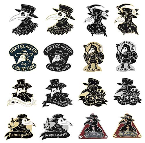 Liasun Plague Doctor Enamel Pin Set - Bird Beak Face Brooches Cartoon Brooch Badge Pins for Clothes Bags Backpack STY8 - BeesActive Australia
