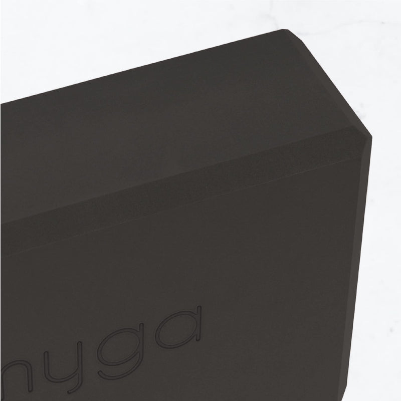 Myga Foam Yoga Block - High Density EVA Foam Block for Yoga, Pilates & Fitness - Ideal for Supporting Poses, Balance & Flexibility - Lightweight, Moisture-Proof & Odour Resistant Black - BeesActive Australia