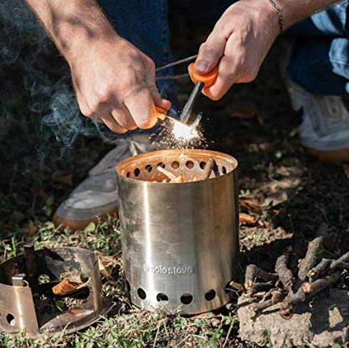 Solo Stove Fire Striker Stainless Steel Ferrocerium Rod Waterproof Fire Starter for Camping Survival Kits and Hiking Easy Grip Handle with up to15,000 Strikes - BeesActive Australia