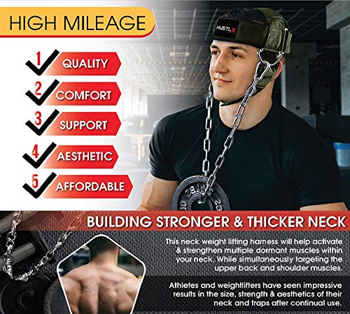 Hustle Athletics Neck Harness for Weight Training - Ultra Durable and Comfy Neck Exerciser for The Ultimate Neck Workout - Build a Strong Neck Flex and Avoid Injury - Neck Weight Lifting Harness - BeesActive Australia