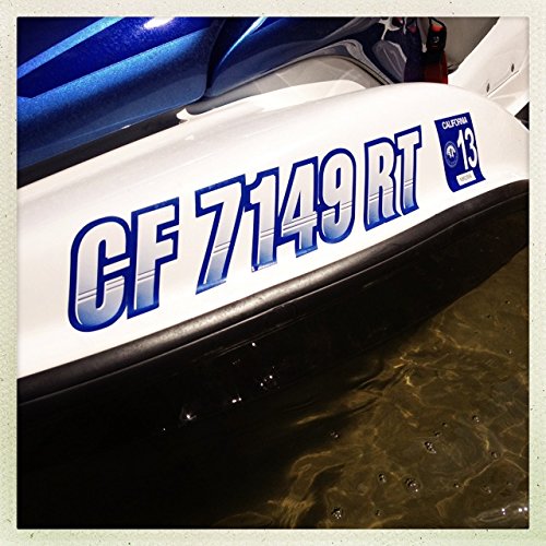 [AUSTRALIA] - Stiffie Techtron White/Purple 3" Alpha-Numeric Registration Identification Numbers Stickers Decals for Boats & Personal Watercraft 