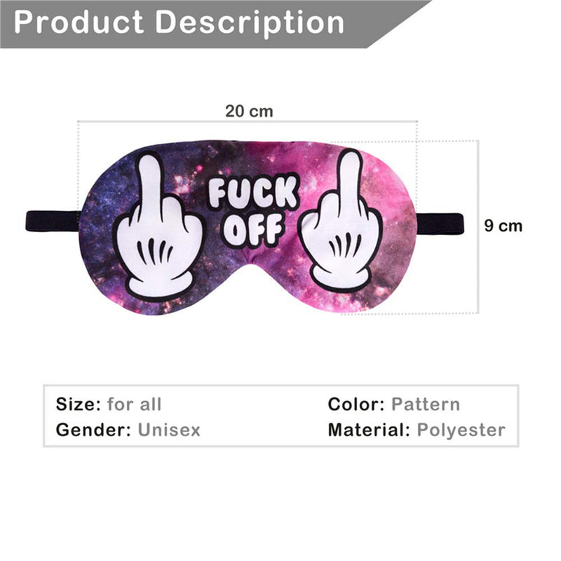 NganSuRong Novelty Funny Sleep Eye Mask Light Blocking Sleep Mask, Soft and Comfortable Night Eye Mask for Men Women, Eye Cover Aid Rest Blindfold, Eye Blinder for Travel/Sleeping/Shift Work Fuck Off - BeesActive Australia