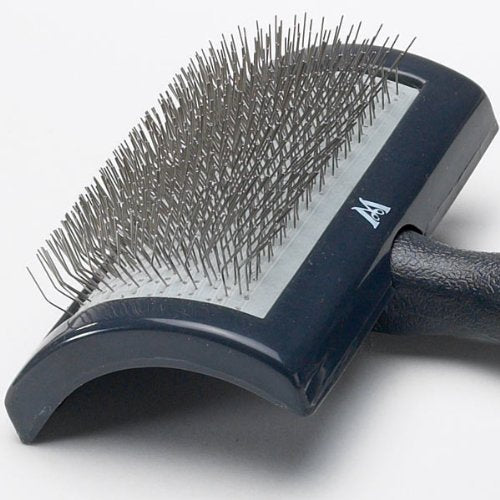 Millers Forge Stainless Steel Pins Universal Curved Pet Slicker Brush with Plastic Handle, Regular - MF120 13,Black - BeesActive Australia