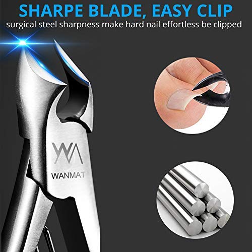 Toenail Clippers, Upgraded Toe Nail Clippers for Men, Professional Nail Clipper, Toenail Clippers for Thick Nails for Seniors (Silver)-Wanmat - BeesActive Australia