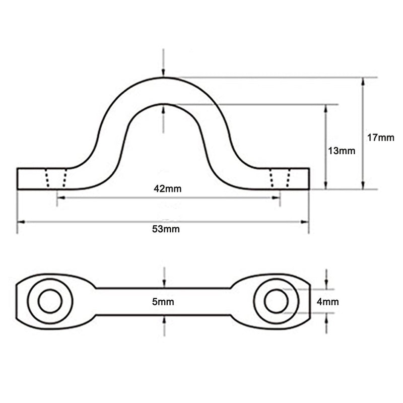 [AUSTRALIA] - Vtete 8 Pcs Stainless Steel 3/8" Pad Eye Straps for Bimini Boat Top with 16 Pcs Screws, Kayak Deck Loops Tie Down 