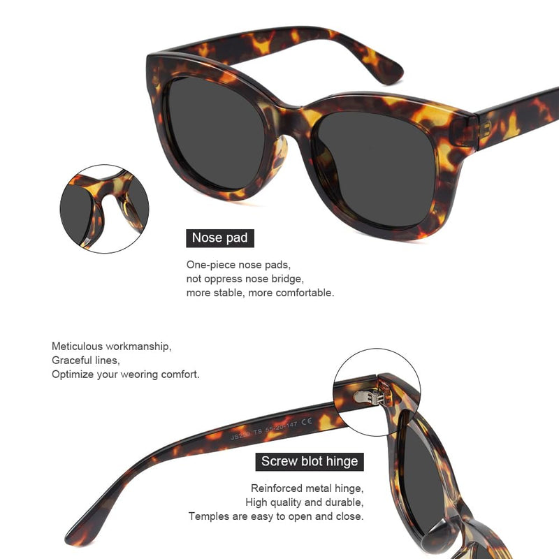 JiSoo Reading Glasses Women/Men Designer Oversized Readers, Thick Large Round Ladies Reading Glasses S-tortoise(reading Glasses Shades) 2.75 x - BeesActive Australia