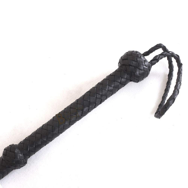 [AUSTRALIA] - Indiana Jones Style Bull Whip 8 Foot 8 Plaits Real Cow Hide Leather Bullwhip Black 