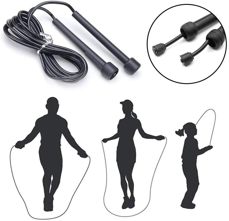 LODHRY Jump Rope Adult Fitness Skipping Ropes Gym Workouts & outdoor Training for Fat Burning Boxing, MMA Interval Exercises Speed Extreme Jumping Aerobic Exercise Weighted Women Men, Black - BeesActive Australia