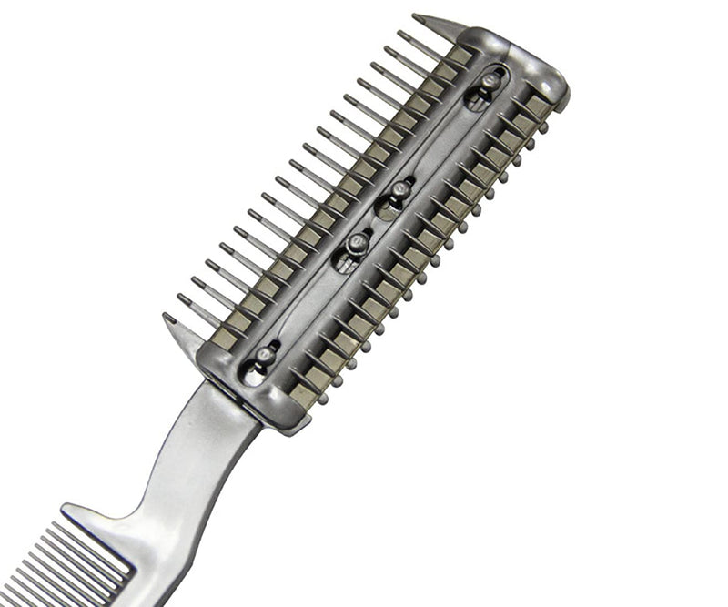 Pet Hair Thinning Comb Dog Hair Trimmer Hair Cutter Comb with Extra Blade Dual-end Double-Sided Dog Comb Pet Grooming Tool One Size Silver - BeesActive Australia