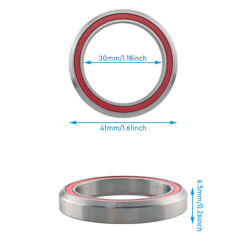WHYHKJ 2pcs Metal 41mm Bicycle Headset Bearing Mountain Road Bike Bicycle Headset Bearing Part, Silver - BeesActive Australia