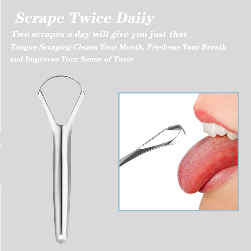 Tongue Scraper Stainless Steel, Tongue Cleaner, Fresh Breath Care Scraper, Great for Oral Care - BeesActive Australia