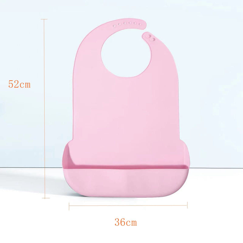 YYGMSS Waterproof Bibs for Adult, Silicone Adult Bibs with Crumb Catcher, Adjustable Bib for Elderly Women Eating (Pink, Large) - BeesActive Australia
