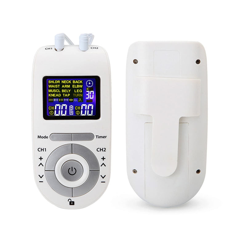 Layhou Dual Channel TENS and EMS Device Pulse Massager Muscle Stimulator Unit 12 Massage Modes 40 Power Levels Adjustable Timer - BeesActive Australia