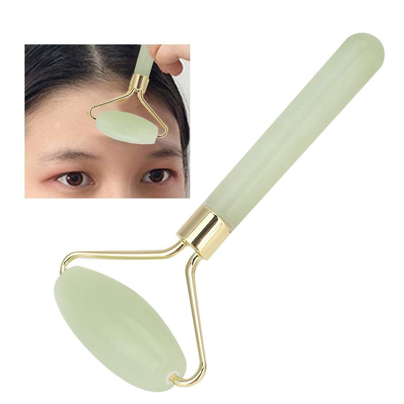 Jade Roller, Powder Crystal Roller Facial Massager Tool for Face Lift Cheeks Slimmer Anti-Wrinkles Skin Tightening Eye Bags Anti-Aging (Green) - BeesActive Australia