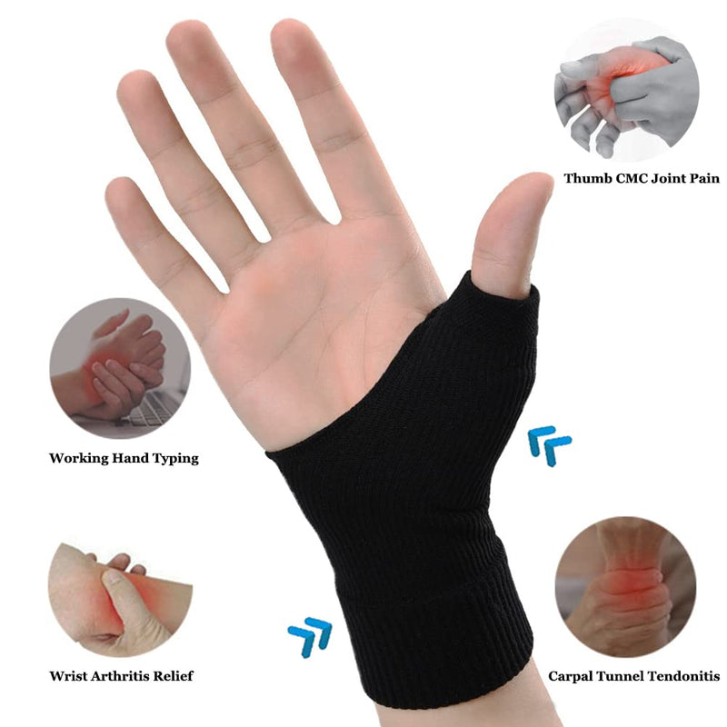 Wrist Thumb Arthritis Gloves (2Pcs), Elastic Compression Sleeves Fingerless Glove with Gel Pad for Arthritis,Tendonitis,Carpal Tunnel,Rheumatoid,Typing, Breathable Compression Gloves for Women & Men - BeesActive Australia