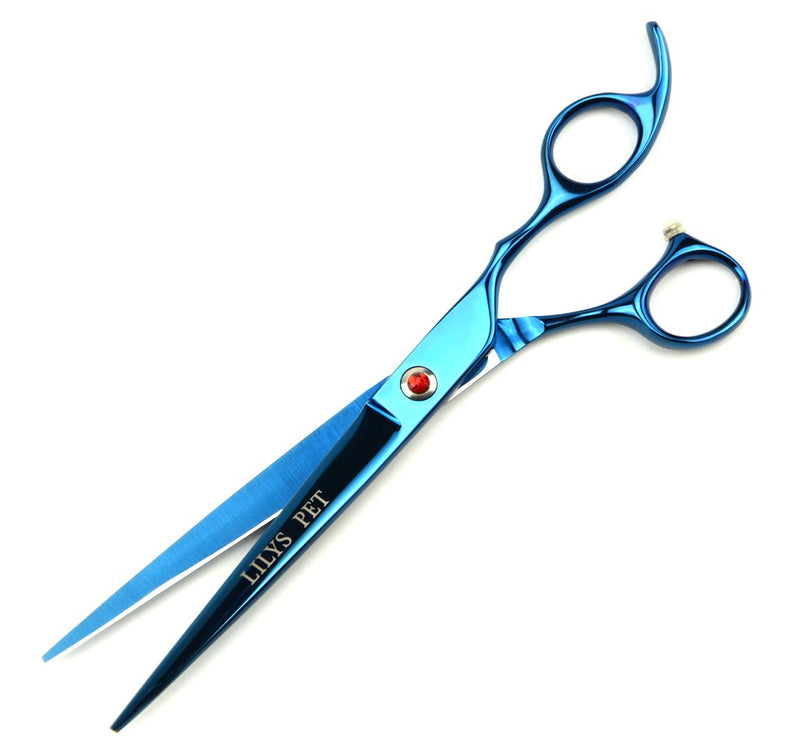 LILYS PET 8.0" Professional PET Grooming scissors Kit,CoatedTitanium,Sharp and Strong Stainless Steel Blade for Dogs Cats Hair Cutting,3 Pieces of Scissors with a Comb and a Case (Blue) - BeesActive Australia
