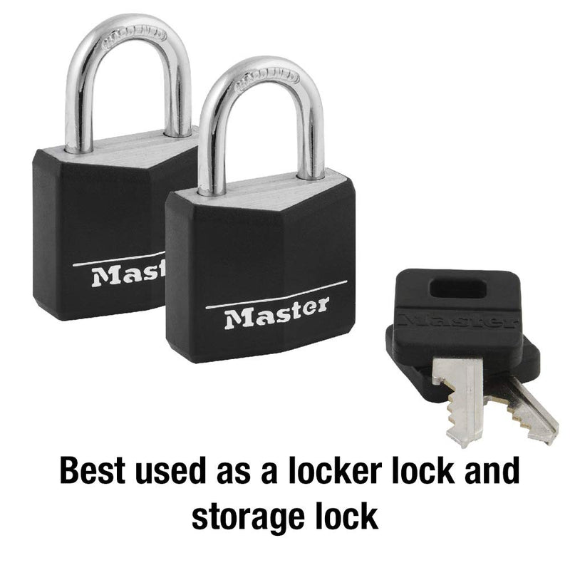 Master Lock 131T Covered Aluminum Keyed Alike Padlocks, 2 Pack, Black, 2 Count - BeesActive Australia