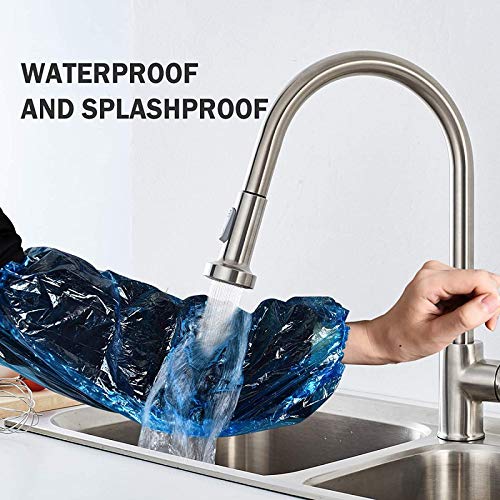 STGOOD Disposable PE Sleeves Covers, 100PCS Transparent Blue Waterproof Arm Protectors, 15.7 Inches - BeesActive Australia