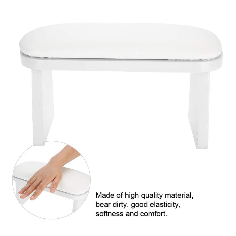 Nail Arm Rest,Manicure Hand Rest Cushion Arm Wrist Holder Mat,Faux Leather Manicure Nail Art Accessories Tool for home/Nail Solon(White) White - BeesActive Australia
