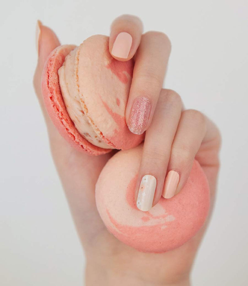 QLOLIS Premium Full Wraps Nail Art Gel Polish 20 Strips Stickers Decals DIY Nails Design Manicure Kit with 1 Nail File (Peach) Peach - BeesActive Australia