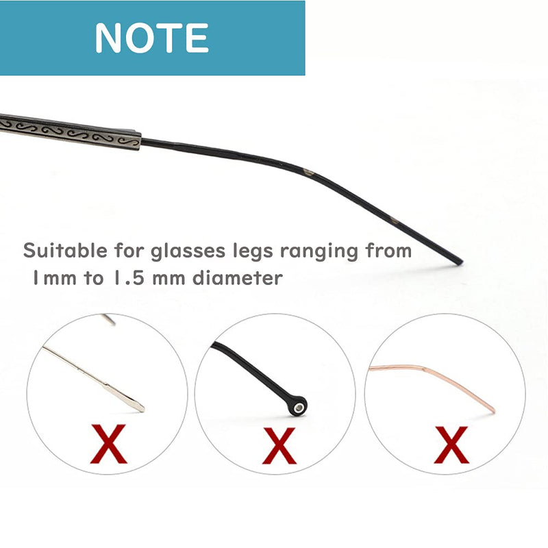 8 Pairs Eyeglass End Tips Ear Sock Pieces Anti-Slip Tube Replacement Tips Silicone for Thin Metal Eyeglass Legs, Black Black-black - BeesActive Australia