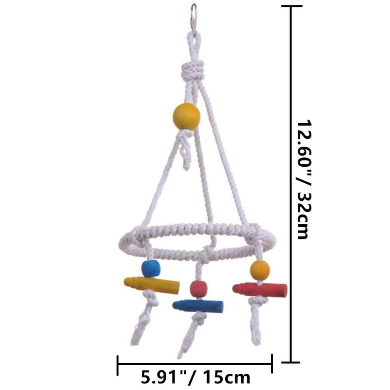 Litewoo Parrot Swing Toy Colorful Cotton Rope Bird Chew Toy for Play and Grooming for Small to Medium Birds Budgie Parakeet Cockatiel Macaw Parakeet Conure Lovebird Swing 3 - BeesActive Australia