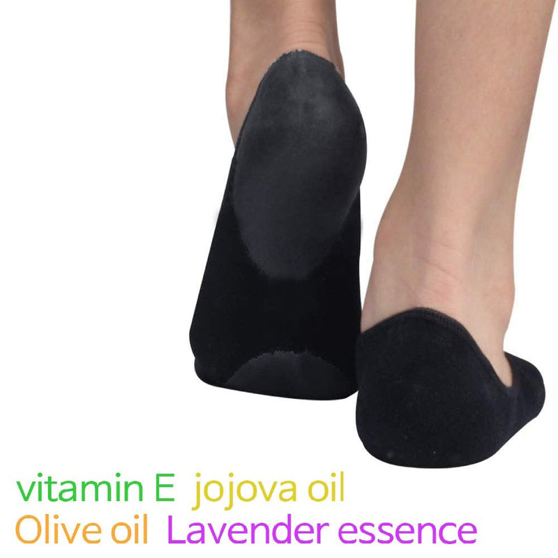 Gel No Shoe Socks – Therapeutic for Dry Cracked Feet – Relieve Heel Pain – Prevent Back Problems (Black color) Black color - BeesActive Australia