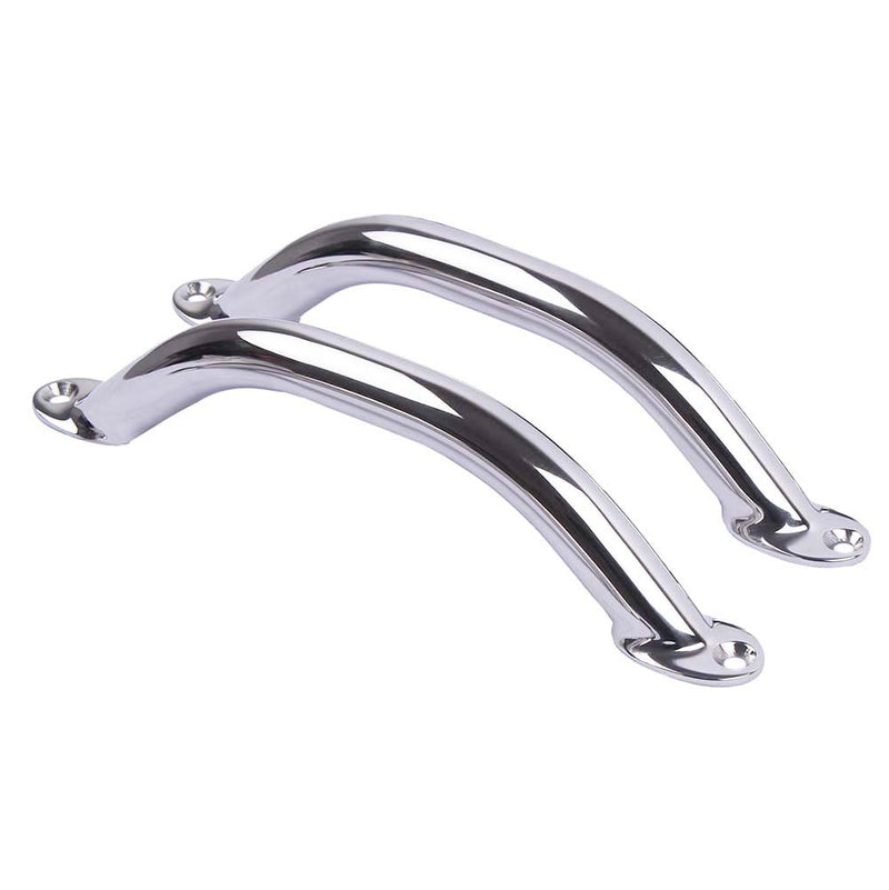 [AUSTRALIA] - 2PCS Boat Handrail Grab Handle Polished Stainless Steel Round Tube - 9" Long 