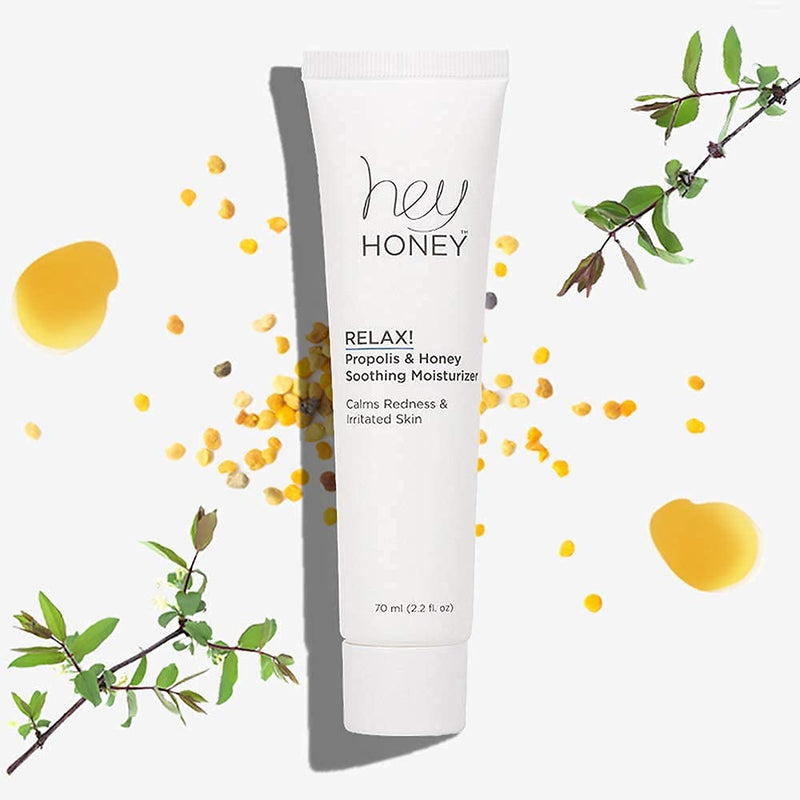 Hey Honey, Relax, Propolis & Honey Soothing Cream. Oil-free, soothing and calming moisturizer for complex, sensitive and irritated skin. 2.2 oz . - BeesActive Australia