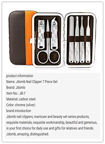 Jdomb Manicure Set Nail Clippers 7-Pieces Stainless Steel Pedicure Kit Professional Grooming Nail Tools with Travel Case - BeesActive Australia