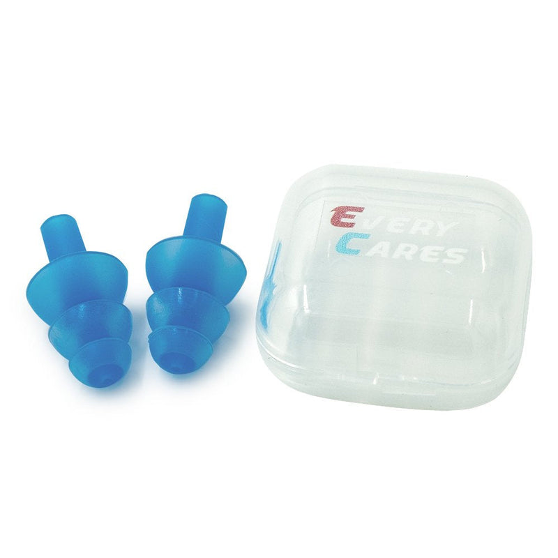 Every Cares Silicone Swimming Earplugs, 6 Pairs, Comfortable, Waterproof, Ear Plugs Swimming Showering Case Blue - BeesActive Australia
